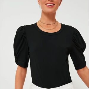 Pomander Place Black Vesty Puff Short Sleeve Crewneck Size Medium, EUC